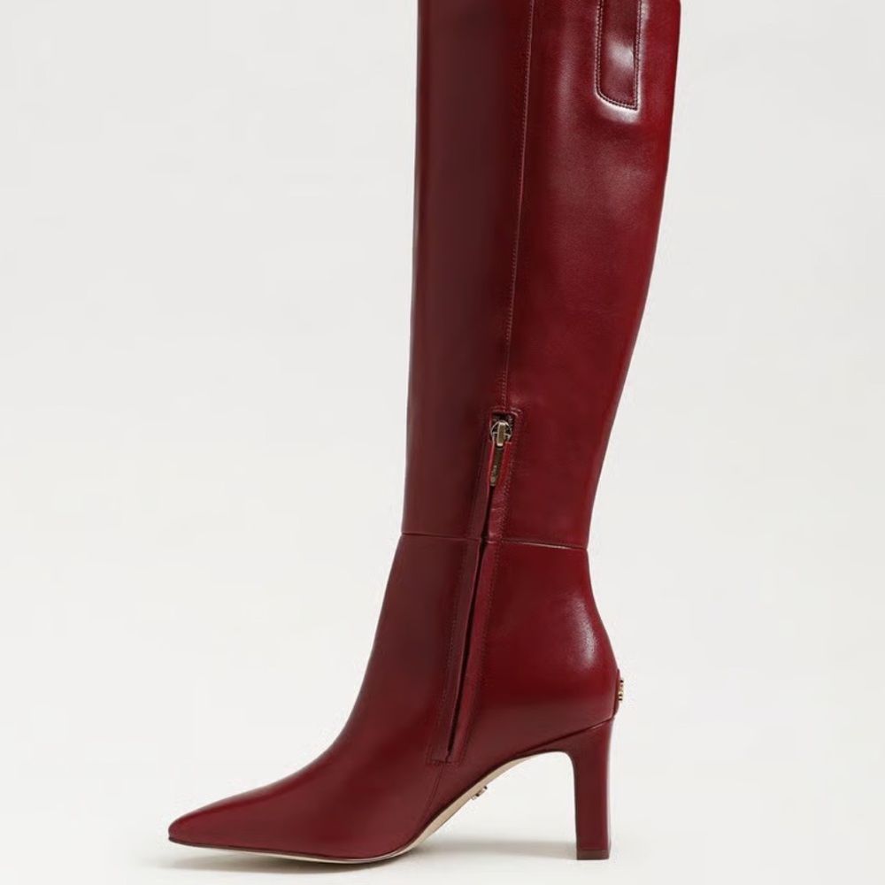 Sam Edelman Sylvia Knee High Boot red leather - Picture 4 of 16